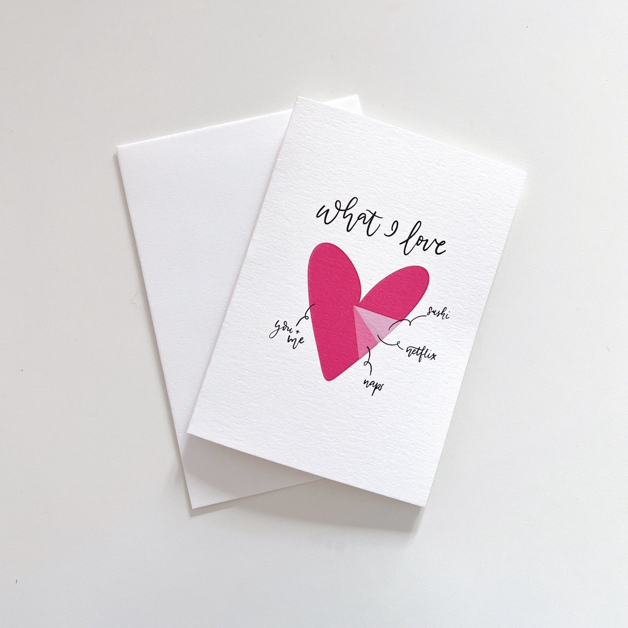 'what I love' Love Note Card