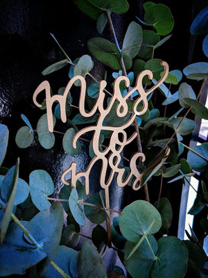 'Miss to Mrs' Cake Topper