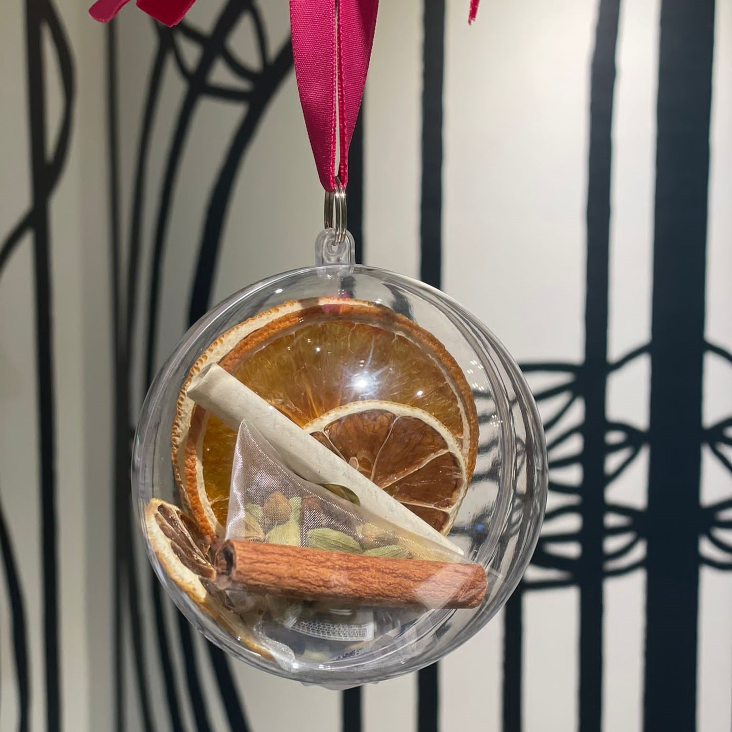 Tea Blend / Mulled Wine Blend Bauble with Ribbon and Customized Tag (MOQ:50pcs)