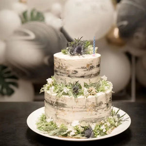 Marble Frosted Wedding Cake